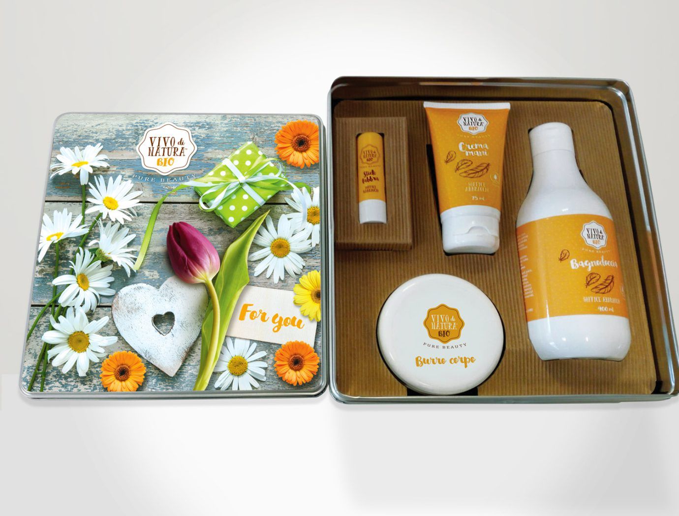 WillBe Packaging Design cosmesi idee regalo Vivo di Natura scatola soffice abbraccio