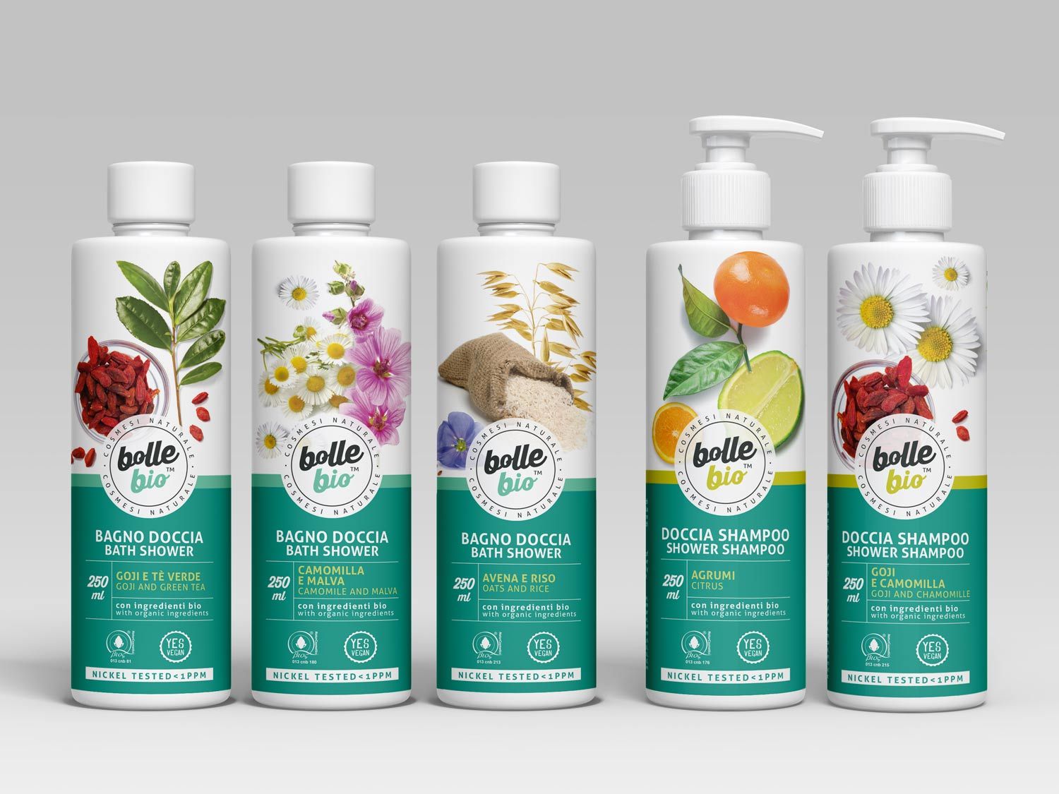 Packaging design di prodotti cosmetici naturali per millennial per la detergenza del corpo realizzato da WillBe