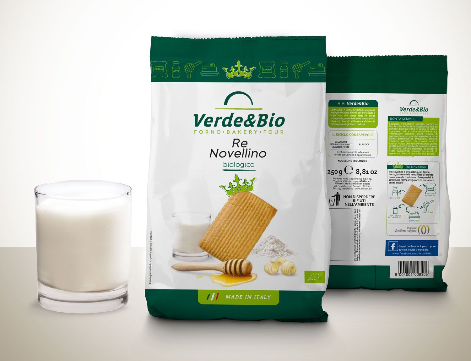 Willbe packaging design food bio biscotti novellini VerdeBio