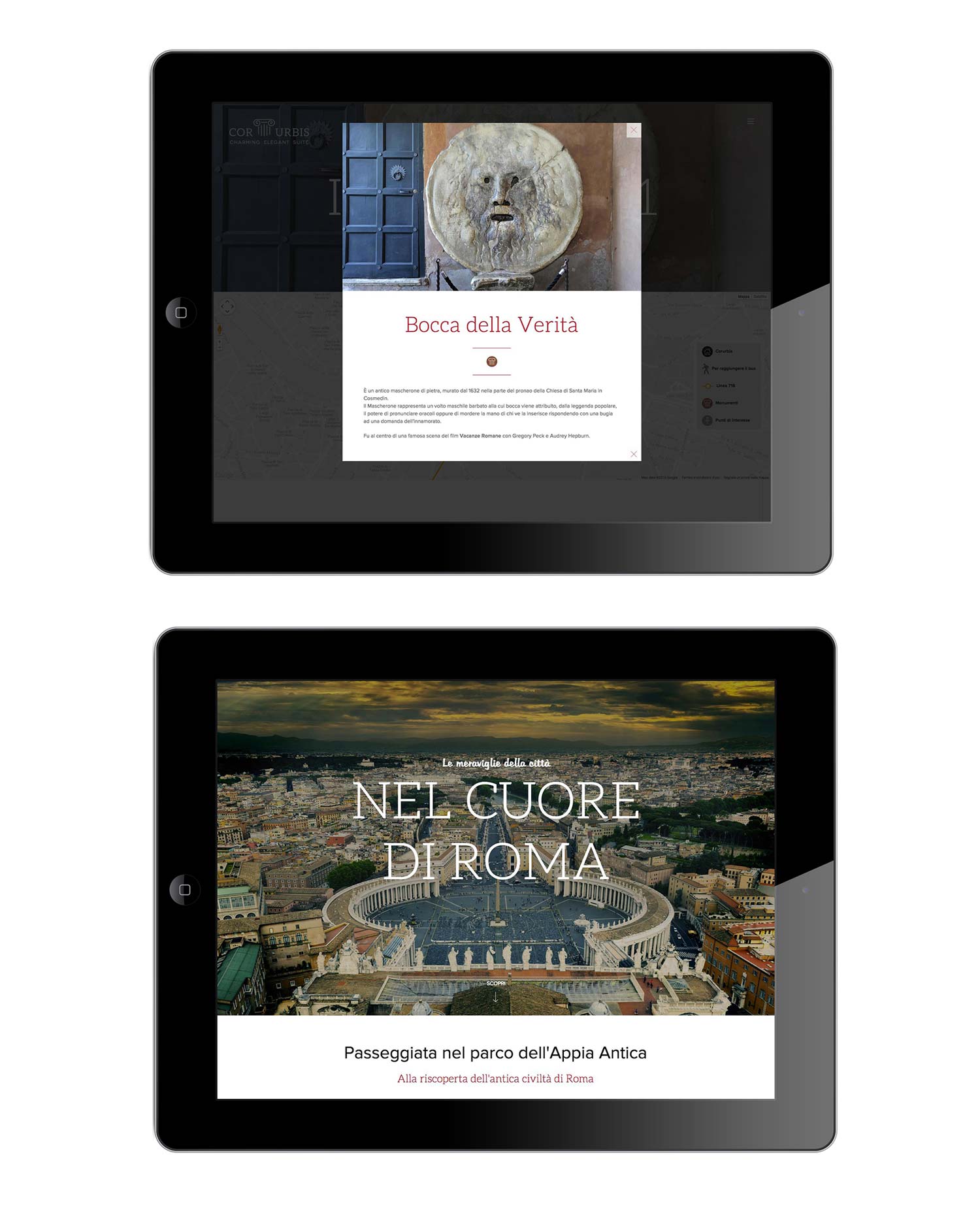 Versione per tablet homepage di sito web responsive per casa vacanze realizzato da WillBe