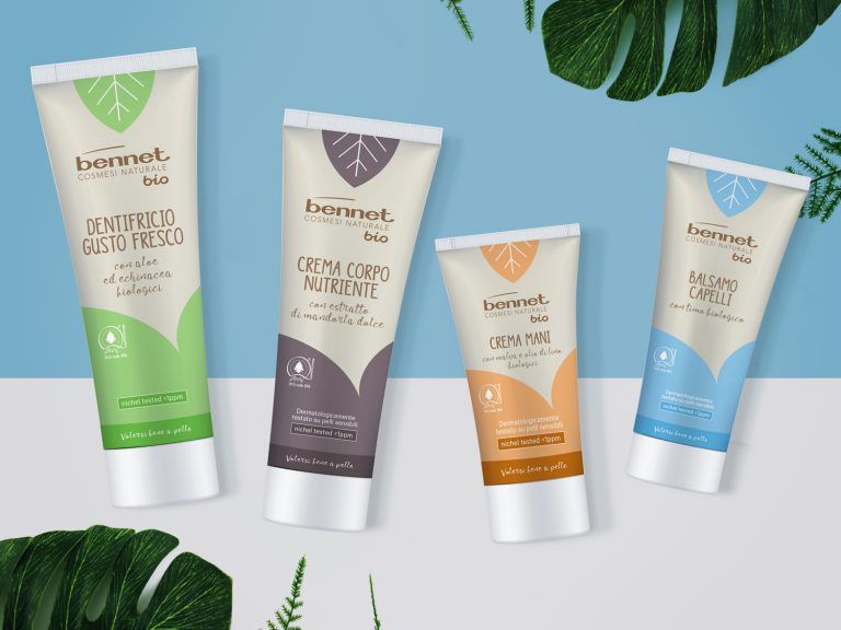Packaging design Bennet Bio cosmetici